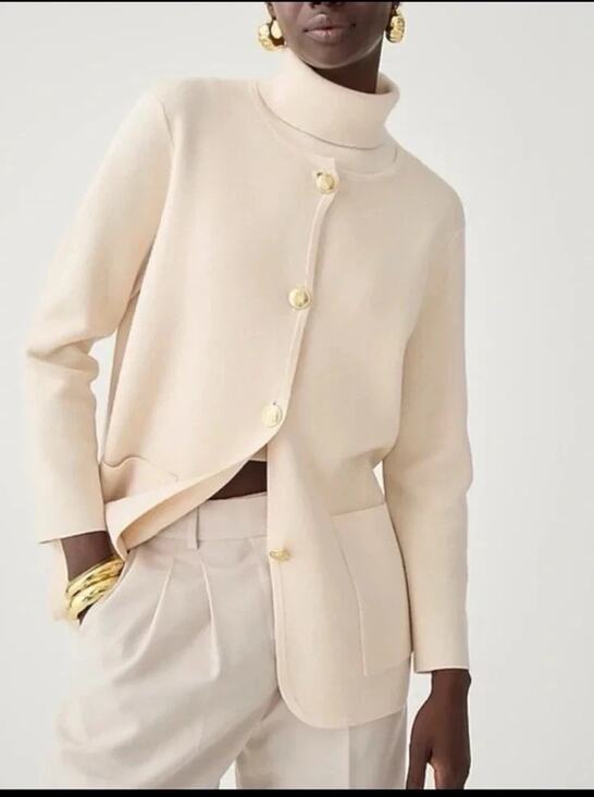 J.CREW Sweaters - J. Crew Giselle Long Cardigan in Ivory Knitted Cotton Sz Medium A010793